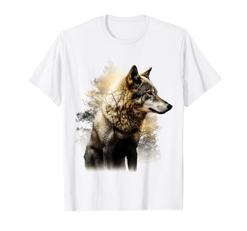 Oeuvre d'art de Loup | Motif Animal Loup T-Shirt