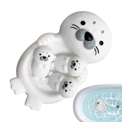 Jouets de bain pour bébés en forme de phoque doux et flottant sans trous