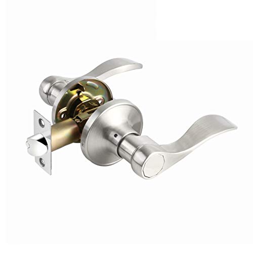 10 Pack Passage Wave Door Levers Keyless Modern Door Lock Hardware, Left/Right Hand Reversible, Interior Locks for Hall or Closet Door Handles Non-Locking Lever Set