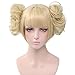 PATTNIUM Blonde Wig Short Ponytail Blonde Wig Include 2 Detachable Buns with Clips Synthetic Hair Blonde Cosplay Costume Wig ( Blonde )
