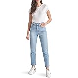 DKNY Women's Slim Straight Crop Jeans, Bryant Wash, 29
