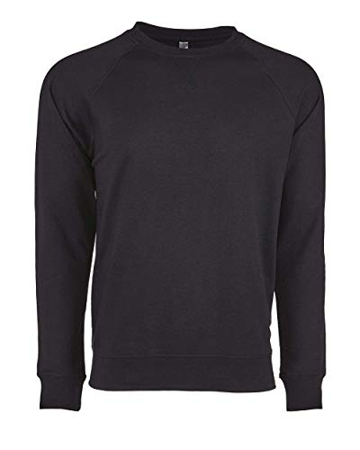 Next Level Unisex French Terry Raglan Crew S BLACK