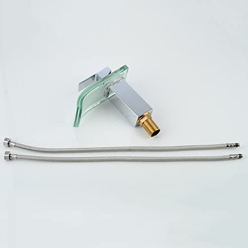 Robinet avec laiton de bassin à commande unique et mitigeur cascade LED pour lavabo - 5
