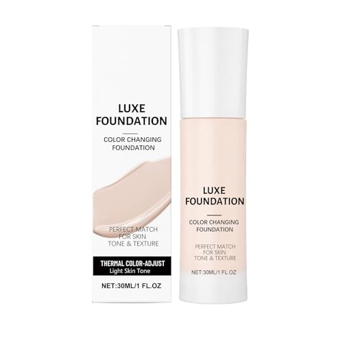 30ml Luxury Color-Changing Foundation, intelligent temperature-sensitive color adjustment, perfectly matches all skin tones (light/medium/dark), long-lasting and waterproof.