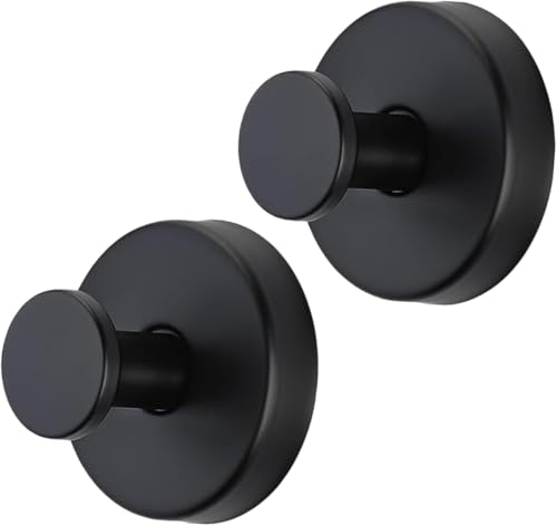 Linwnil Suction Cup Wreath Hanger,Suction Cup Hooks Hanging 10 Lbs,Waterproof Suction Cup Wreath Holder for Windows, Shower, Wreaths,Smooth Doors (2, Black)