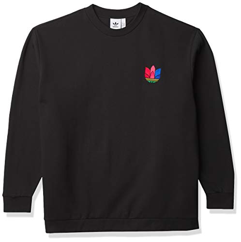 adidas mens 3d Trefoil Crew Sweater, Black, Medium US