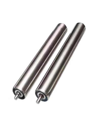 荷降ろし用滑車コンベヤーローラー 2個パック DIYプロジェクト用ローラー 倉庫用ステンレススチール製コンベヤーローラー交換品(D 38mm,L 13.8"/350MM)