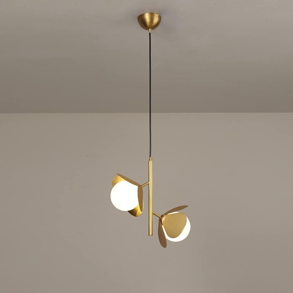Lustre d'éclairage en cuivre véritable et boule de verre G9