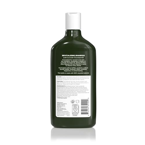 Avalon Organics Revitalizing Lavender Shampoo, For Smooth, Shiny, Touchably Soft Hair For Normal To Dry Hair, 11 Fluid Ounces