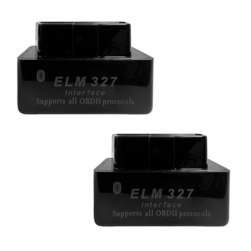 KVAEY 2 PCS OBDII Car Auto Diagnostic Scanner, ELM327 Automotive Bluetooth Scan Tool and Code Reader, Professional Car Bluetooth Engine Fault Code Reader, Universal Car Accessories (Black)