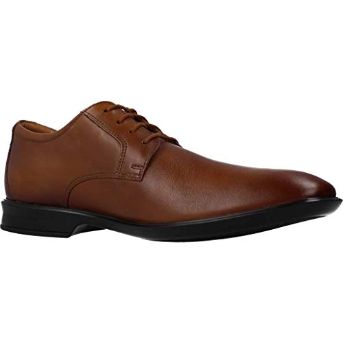Image of Clarks Mens Bensley Lace Dark Tan Lea Derby