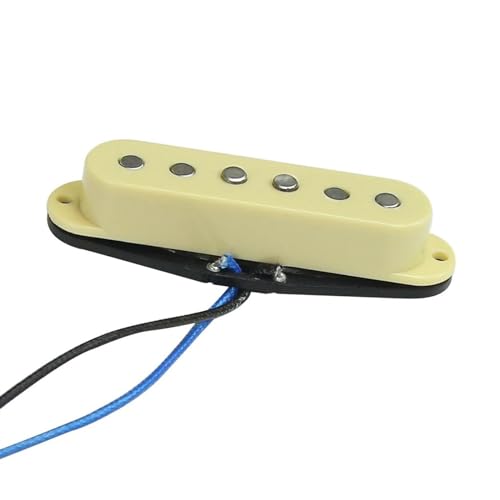 ピックアップセット スタッガードポール アルニコ 5 シングルコイルピックアップ クリーム 52mm ST SQ エレキギターパーツ用(1pc middle)