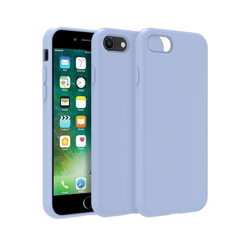 Image of iPhone SE /8 /7 Case Silicone,Soft Microfiber Lining(Blue Gray)
