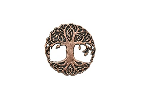 Viking Tree of Life Pin, Copper Plated, GC120, 1 1/4”, 100% Handmade in USA, Metal, Yggdrasil, Viking Brooch, Viking Jewelry, Tree Pin, Gift, 150+ Medieval designs