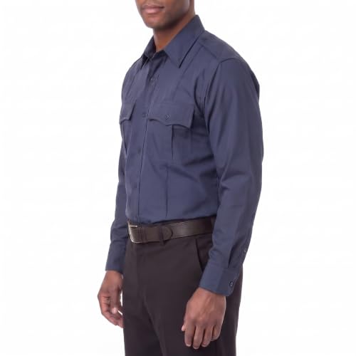 Image of First Class 100% Polyester Short & Long Sleeve Zippered Uniform Shirt 4 Pocket Hidden, Law Enforcement BDU Zipper Closure.