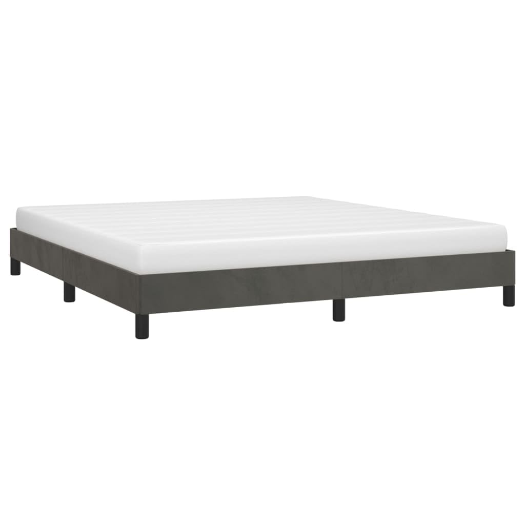 vidaXL Bed Frame, Bed Base for Single Bed, Mattress Foundation for Bedroom Home, Bedstead, Modern Style, Dark Grey 180x200 cm Super King Velvet