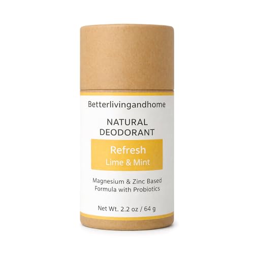 Image of Natural Deodorant Stick - 64 gm | Probiotics + Magnesium | Deodorant for Men & Women | Natural formula and Chemical free| Good for all skin types | Essential Oils Scented (Lime & Mint)