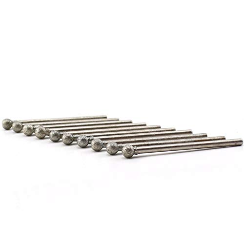 20 Piezas Fresas de Diamante de Cabeza Esférica 4 mm miniatura 4