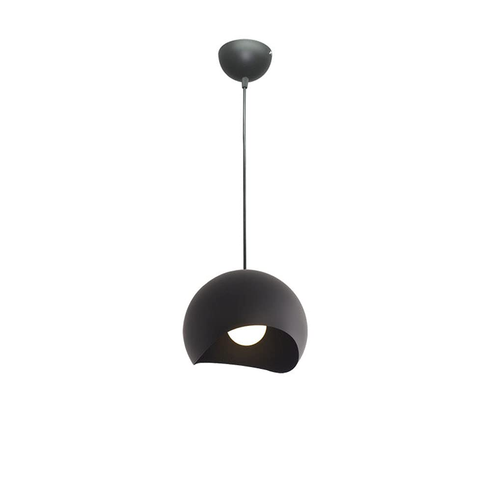 Granestner Nordic Retro Industrial Spherical Metal Chandelier - Elegant E27 Hanging Light for Restaurant, Bar, and Home Decoration(Black,11.8in)