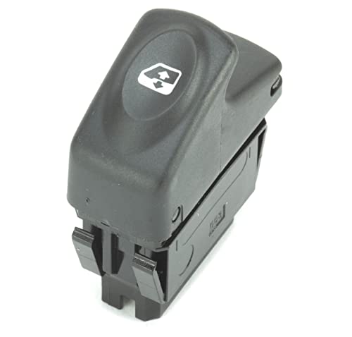 Taros Trade Interruptor De Elevalunas Delantero Single Con Conector De 5 Pin, Pulsador, ON-OFF, Negro