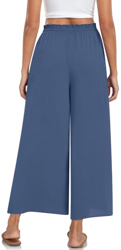 Bestbee Women's Palazzo Pants Dressy Casual Wide Leg Slacks Elastic Waist with Pockets3
