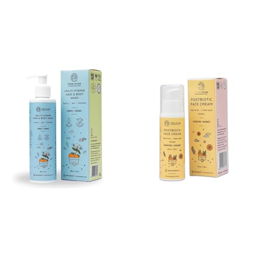 Little Rituals Baby Multi-Vitamin Body & Hair Wash - 200 ml and Post-Biotic Face Cream Moisturiser with Golden Millets, Jojoba, Calendula - 30 g