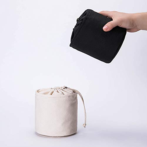 Tall Purse Organizer Insert Womens Canvas Round Handbag Organizer Storage,Handbag Purse Organizer Round Cosmetic Pouch Bag Bucket Makeup Bag (S, Black) #TOP4