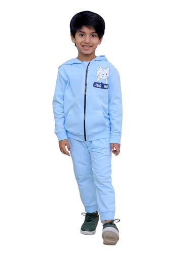 Image of The Mom Store Kids Sweatshirt With Joggers Set| Cotton With French Terry | Cute Prints | Warm | For Boys & Girls | Trendy Winter Sets For Kids | Hoodie And Sweatpant Set