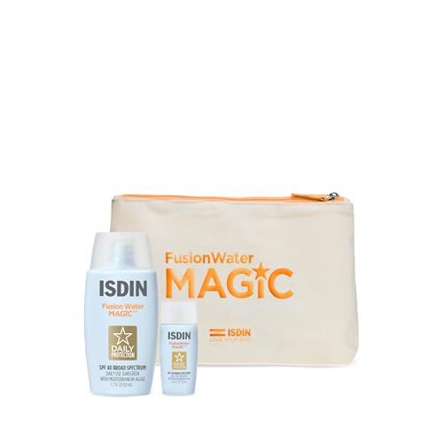 ISDIN’s Amazon gift set sets you up to be protected from photoaging - at home & on the go, with a FWM 50ML & FWM 10ML in a cute makeup bag
