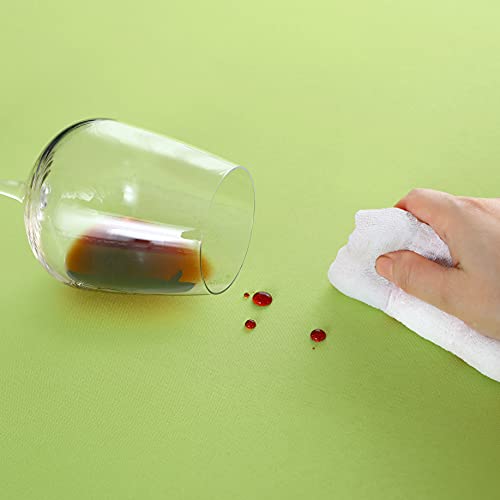 Image of FOLINS&HOME Apple Green Rectangle Waterproof Tablecloth, 60 x 120 Inch | Wrinkle Free Polyester Table Cloths, Spillproof Heavy Duty and Washable Table Cover for Party, Banquet - Rectangular /Oblong