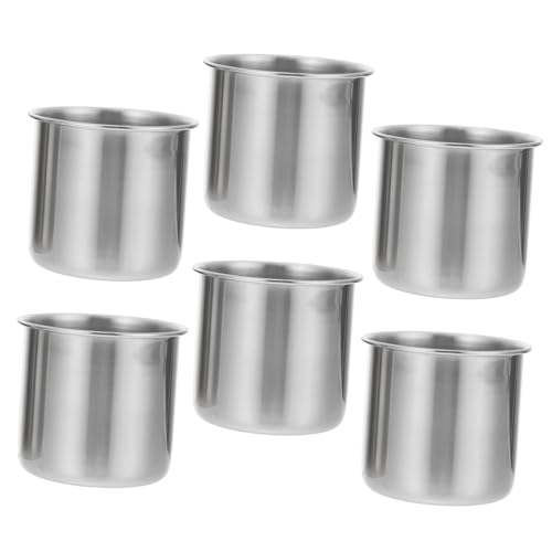BATHVEVE 6 Pezzi Bicchieri Dosatori in Acciaio Resistenti e Leggeri per Uso e Campioni Scala Graduata Design Bocca Larga Facile da
