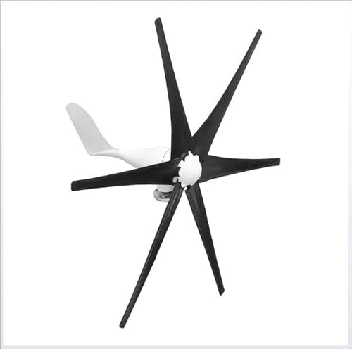 5000W Wind Turbines Wind-Generator, 12V 24 V 48 Volt 6 Nylon-Faser-Blatt Horizontal Heimenergie Windrad Energie Turbines Lade,Schwarz,12v Cover
