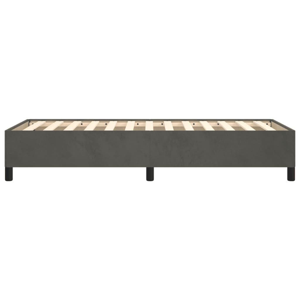 vidaXL Estructura de Cama Individual Somier Tapizado Dormitorio Habitación Muebles Mobiliario Cuarto Descanso de Terciopelo Gris Oscuro 90x200 cm