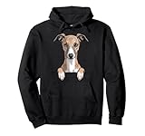 Un gracioso Whippet asomando su cabeza para saludarnos. Ideal para cualquier mamá Whippet, papá, dueño de mascotas o amante de los perros.