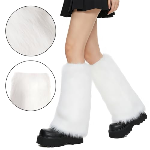 choyaxo Faux Fur Leg Warmers Furry Leg Warmers Fuzzy Leg Warmer fur Boot Covers For Halloween Christmas