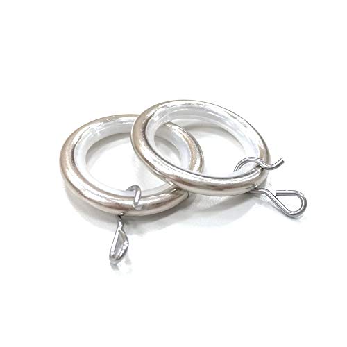 GCurtain Set of 20 Metal Curtain Rings with Hooks, 1.2 inch Inner Diameter, Fits up to 3/4 Inch Drapery Rod(Chrome)