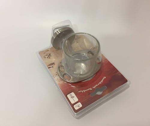 Tredoni Wall-Mounted Brushed-Nickel Chrome Toothbrush Holder with Clear Glass Tumbler/Cup (Brushed Nickel)