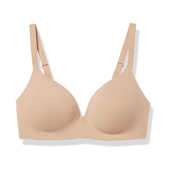 Amazon Essentials Women's Wireless Bra, Light Brown, 36A