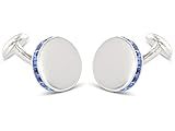 BROOKE est une marque de Grom bijoux en or ville de Pforzheim | coffret cadeau de haute qualité Solid Argent 925 | fine argent (999 Argent) | bouton qualité sangle pierres Swarovski en surface bleue, brillant poli Saphire