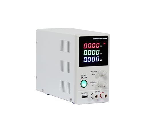 Image of 30V 10A Adjustable DC Power Supply, 300W Variable Switching Regulated Power Supply with Rotary Encoder Control, 5V2A USB Interface,Digital LED Display, for Lab Electronics, LED Testing, DIY Projects