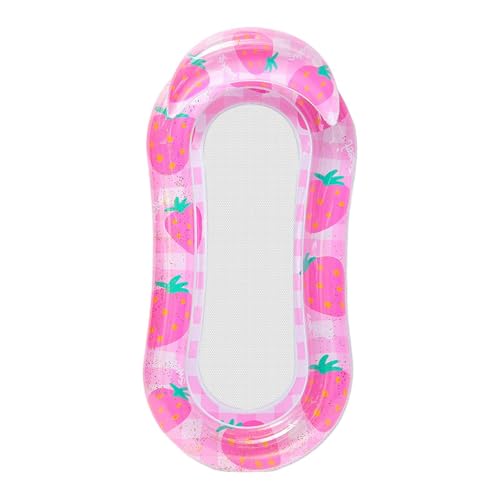 Silla flotante para piscina, inflable gruesa con reposacabezas, flotador de hamaca resistente para agua, natación, lago, playa, río, de verano, juegos de piscina, bronceado, bar, muelle