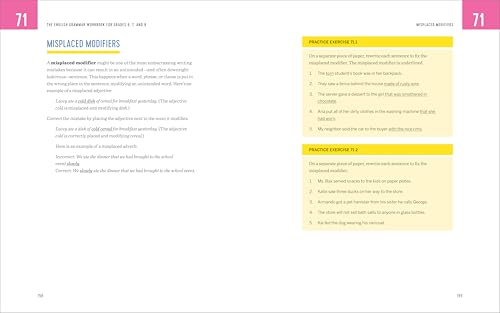 Image of The English Grammar Workbook for Grades 6, 7, and 8: 125+ Simple Exercises to Improve Grammar, Punctuation, and Word Usage