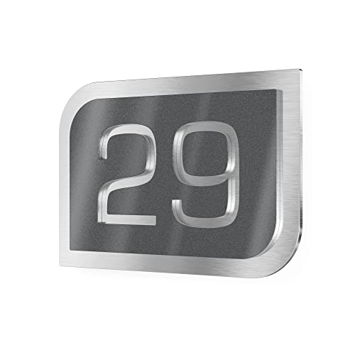 Plaque numéro de maison en acier inox V2A, signalétique extérieure haut de gamme personnalisable