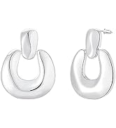 Apsvo Drop Earrings Spiral Chunky Gold Hoop Earrings Lightweight Dangle Earrings Teardrop Trendy ...