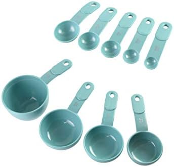 KitchenAid 9-Piece Measuring Cups and Spoons, Set of 9, Aqua Sky