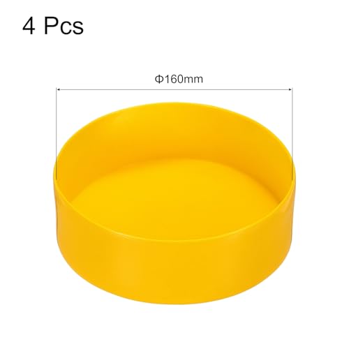 Image of uxcell 4pcs Rubber End Caps 160mm(6.3 Inch) ID Vinyl Round End Cap Cover Screw Thread Protectors Yellow, 50mm Height