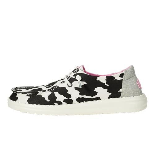 HEYDUDE Wendy Cowgirl Sparkle Black/White Size 8, Women’s Shoes, Women’s Slip-on Loafers, Comfortable & Light-Weight
