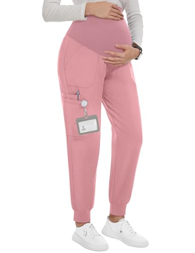 Image of PACBREEZE Women's Maternity Scrubs with 6 Pockets, Workwear Maternity Jogger Scrubs Pregnancy Pants, S-XXL