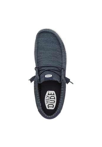 HEYDUDE Wally Stretch Sox Navy Size 9, Men’s Shoes, Men's Slip-on Loafers, Comfortable & Light-Weight4