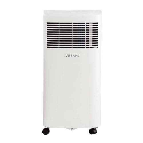 Vissani 3-in-1 Portable AC 5,000 BTU (DOE), 115V AC Unit with Dehumidifier & Fan, Remote Control, Timer, Easy Install Kit, Quiet Operation, Cools Rooms up to 150 Sq.Ft – White VAP09R1AWT (Renewed)